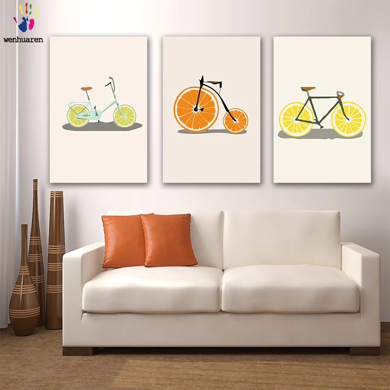 DIY картинки для раскраски по номерам с цветами оранжевый велосипед иллюстрация