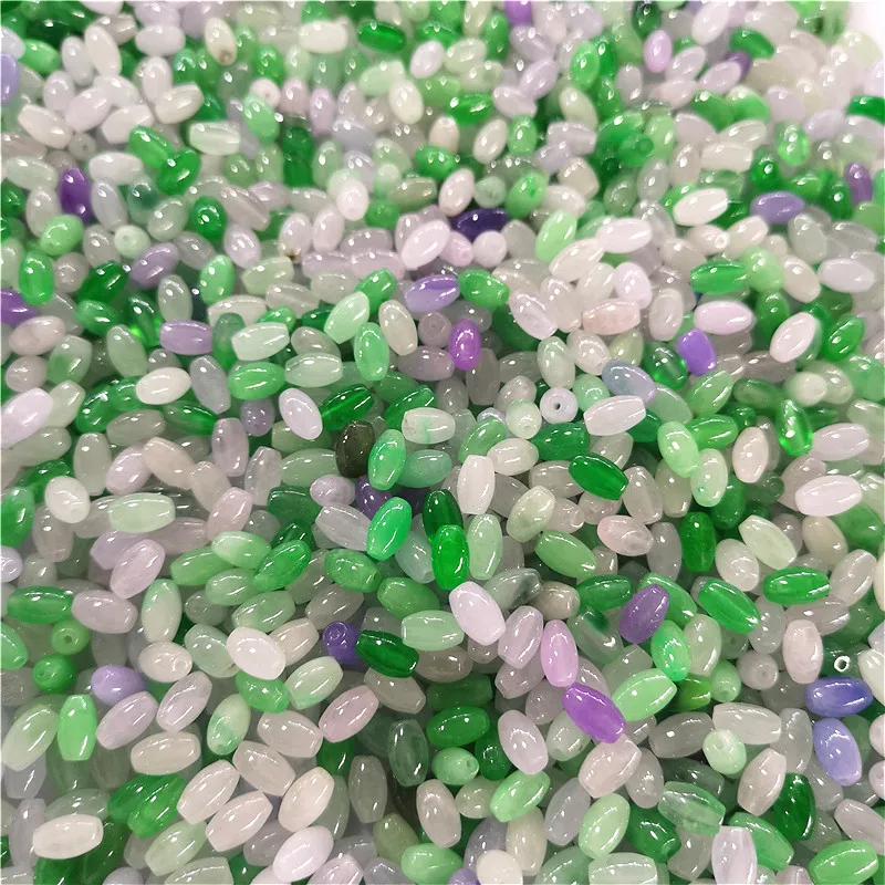 DIY натуральный трехцветный нефритовый бисер жадеит кулон изумруд ювелирные