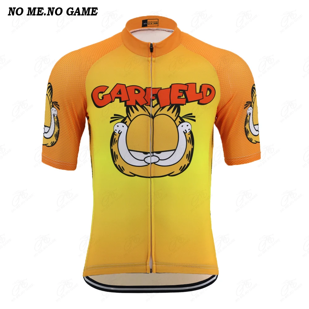 Летняя мужская оранжевая велосипедная Джерси с коротким рукавом и рисунком из