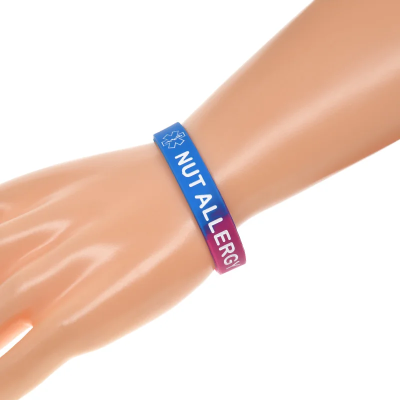 1 ПК гайка аллергический силиконовый резиновый браслет подсекционный цвет