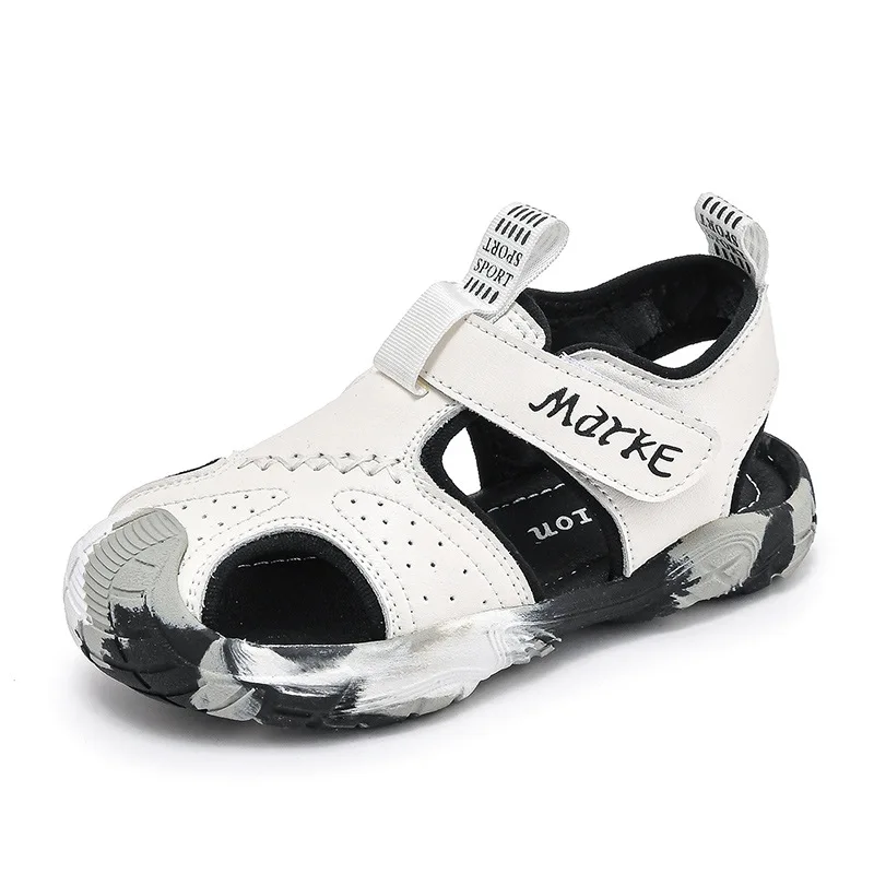 Сандалии из натуральной кожи для мальчиков новинка 2022 летняя пляжная обувь
