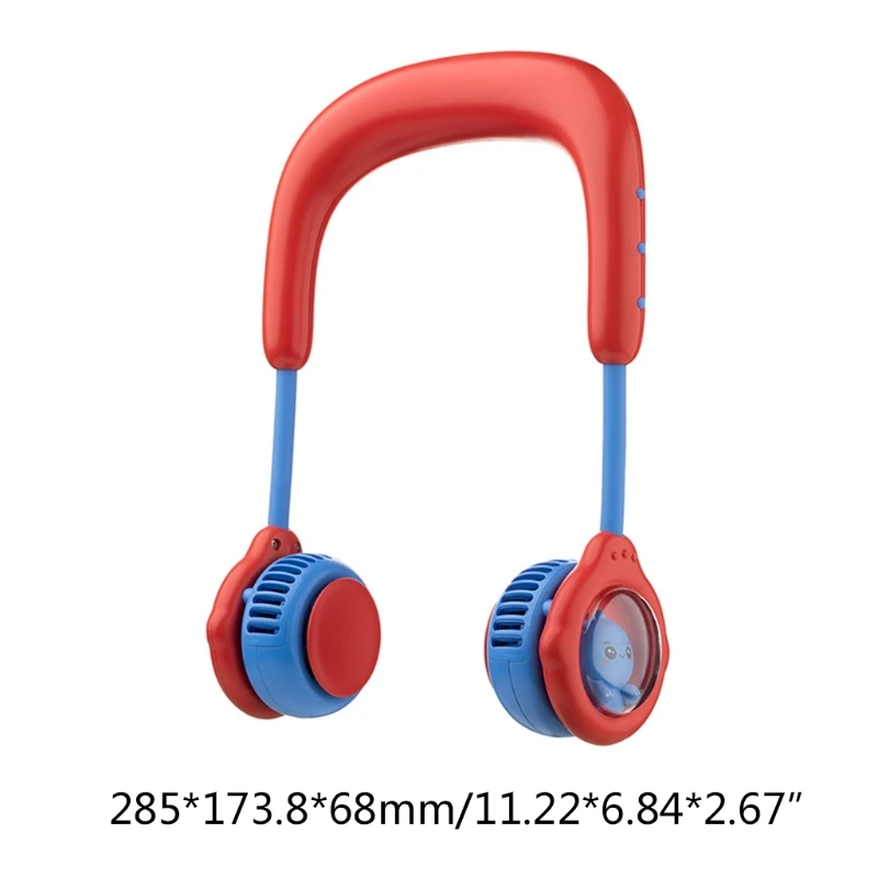 

Cartoon Portable Hanging Neck Fan Mini Air Cooler USB Rechargeable Small Personal Cooling Tools for Home Outdoor Office Travel