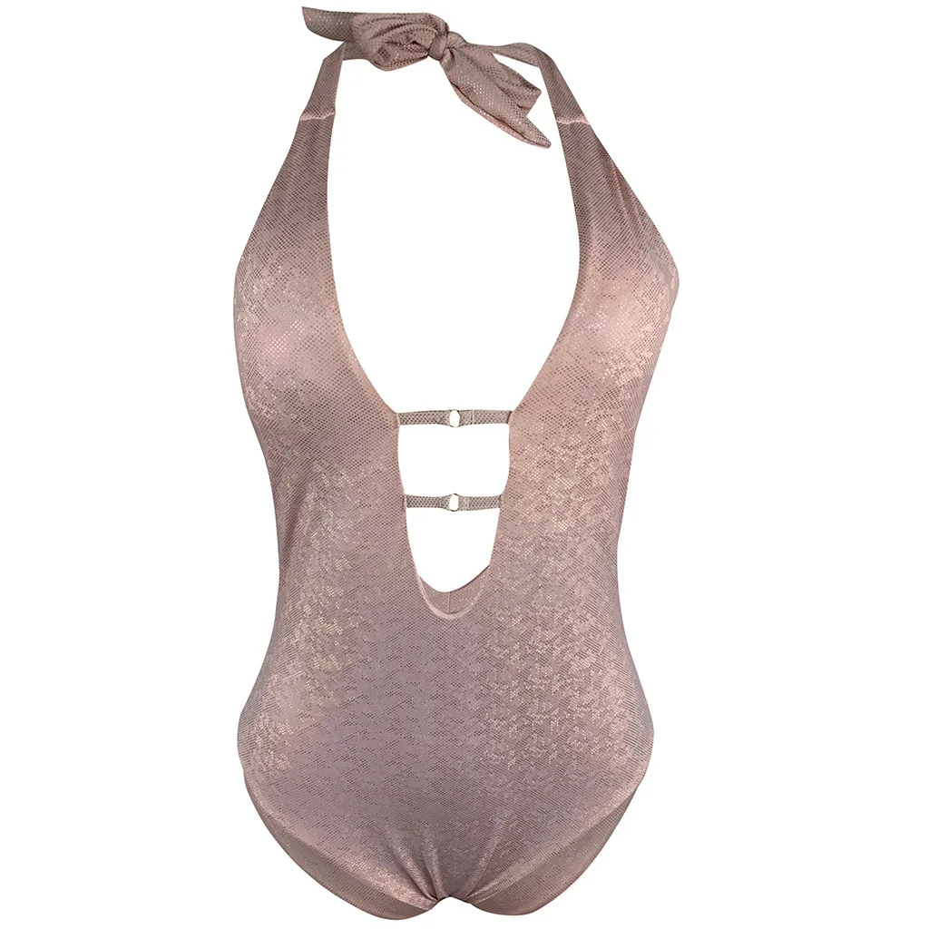 Новинка 2020 женский купальник расшитый блестками сексуальный цельный с v-образным