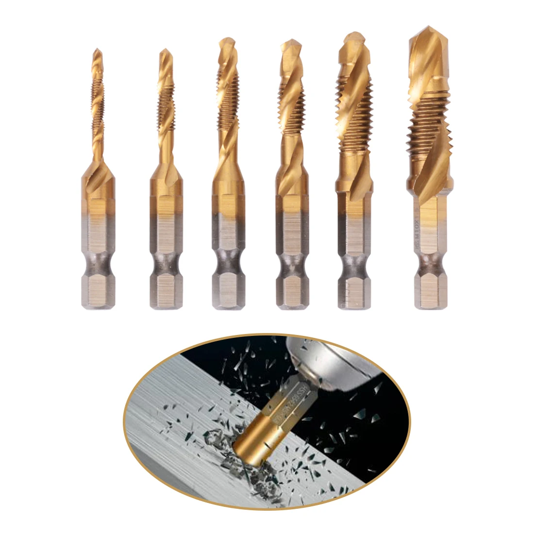 Титан шестигранным хвостовиком диаметром 6 шт. покрытием винт из быстрорежущей