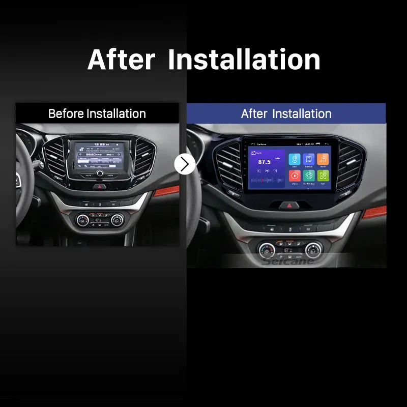 Автомагнитола Seicane 9 дюймов Android 10 0 4 + 64 ГБ GPS-навигация для LADA Vesta Cross Sport 2015-2020 2din