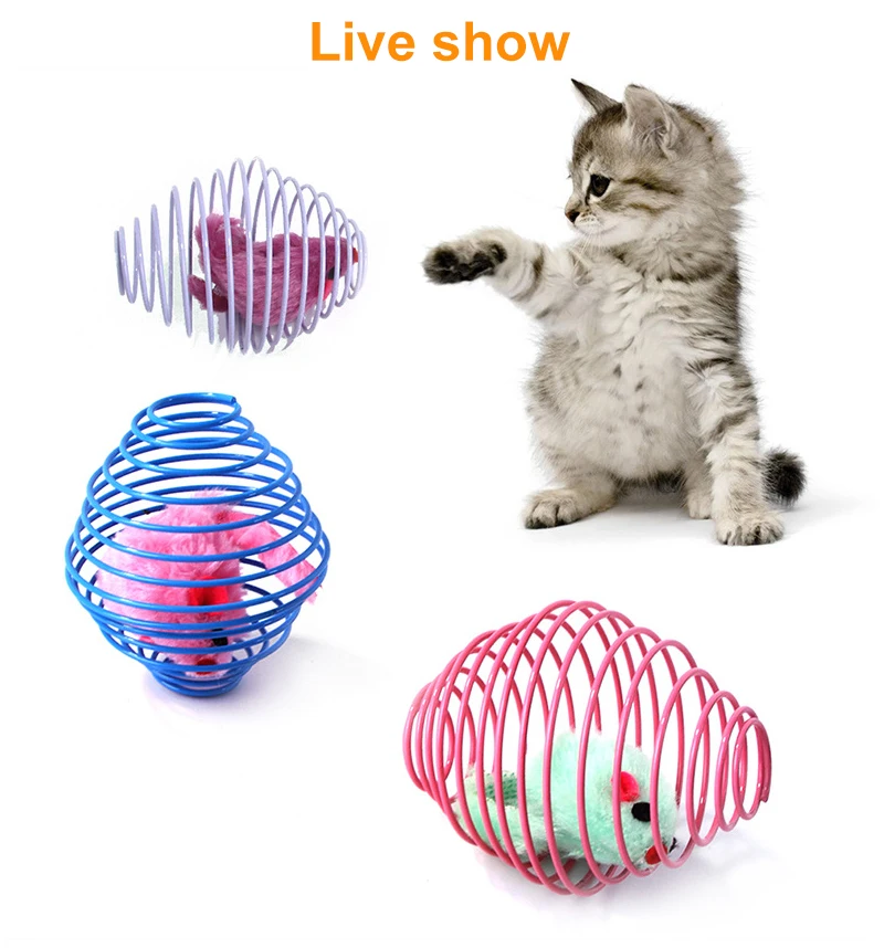 

Cat Interactive Toy Stick Feather Wand With Small Bell Mouse Cage Toys Plastic Artificial Colorful Cat Teaser Toy Pet Supplies
