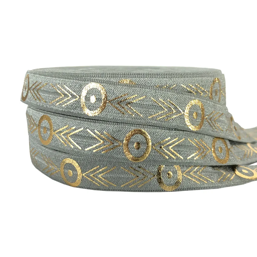 Ацтекская стрелка из золотой фольги 5/8 дюйма 16 мм с принтом складная эластичная