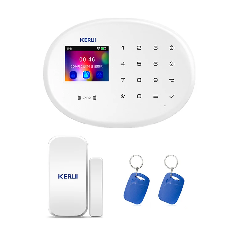 Kit 5 KERUI wifi GSM домашняя охранная сигнализация 2,4 дюймов TFT цветная Сенсорная панель приложение управление RFID карта беспроводной умный дом Охранная сигнализация хост - Цвет: Kit 5