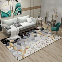 moden geometric polyester black parlor area rugs carpet sofa table beside mat for living room 3d printing kids play floor mat