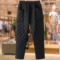 fertilizer middle aged and elderly mothers winter new style loose outer wear thick warm cotton pants women