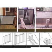 indoor dog fences pet isolation net folding stair gate safety guard gate doorway mesh gate easy to store install