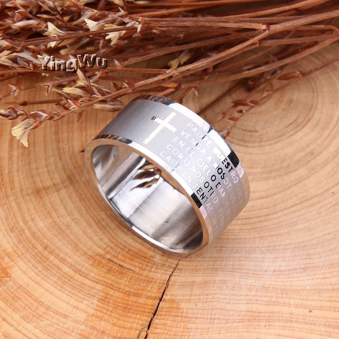 Yingwu 5 шт. кольцо с крестом Иисуса испанская Библия молитва лорда для женщин и