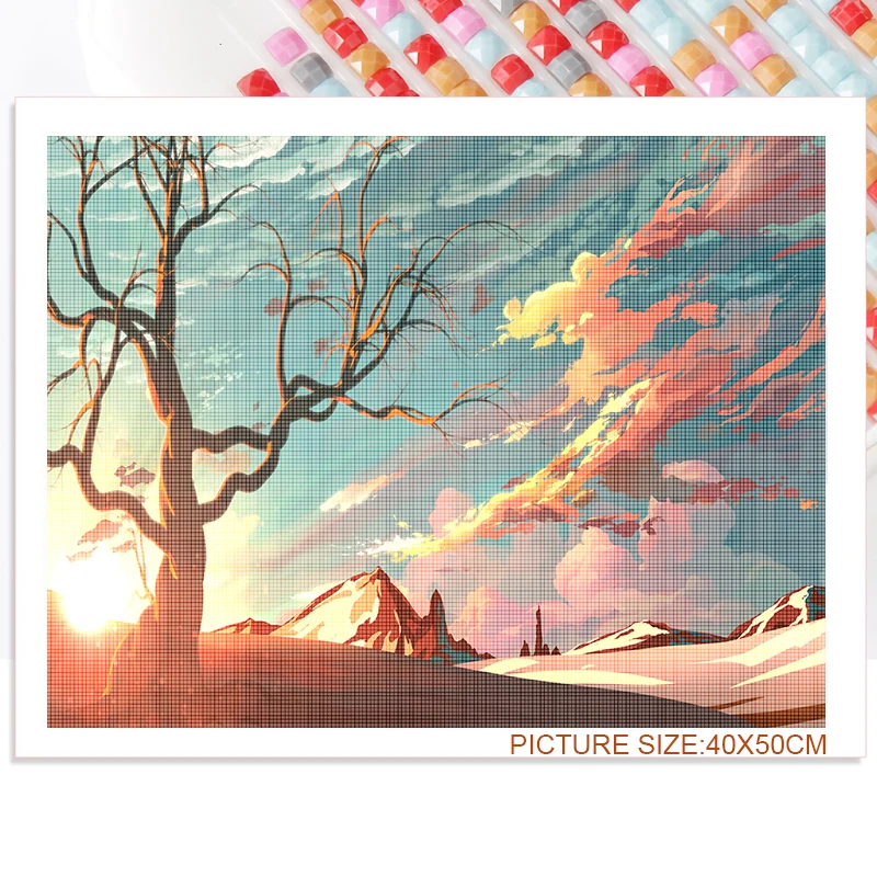 

Nature Landscape Diamond Painting Cross Stitch Handmade Wall Art 5D Diy Embroidery Square Round Diamond Living Room Home Decor