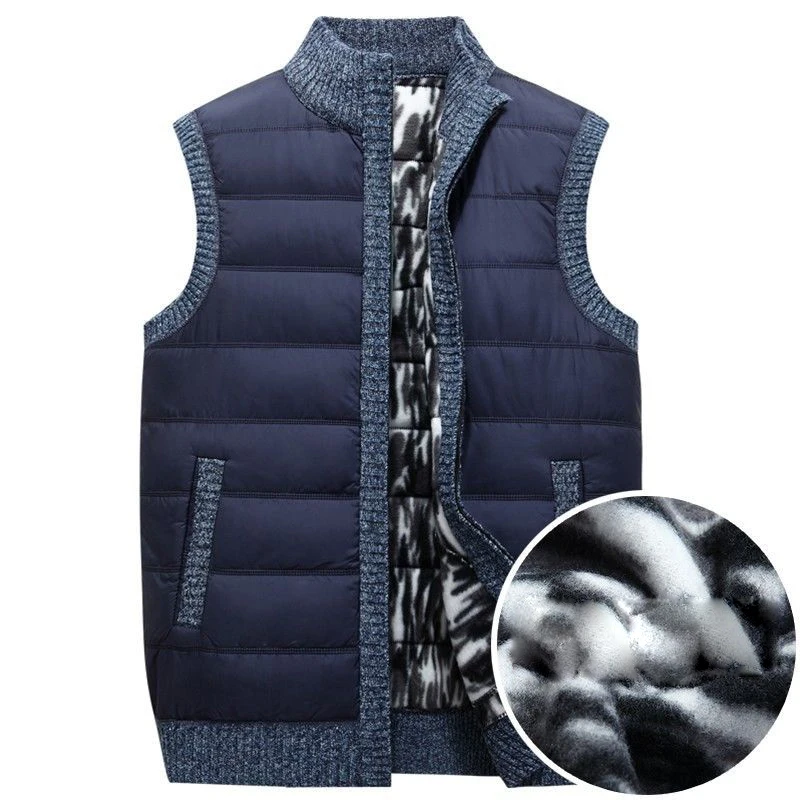 Mens Jacket Sleeveless Vest Winter Male Fleece Warm Vest Coats Men Stand Collar Army Thicken Waistcoats Clothing