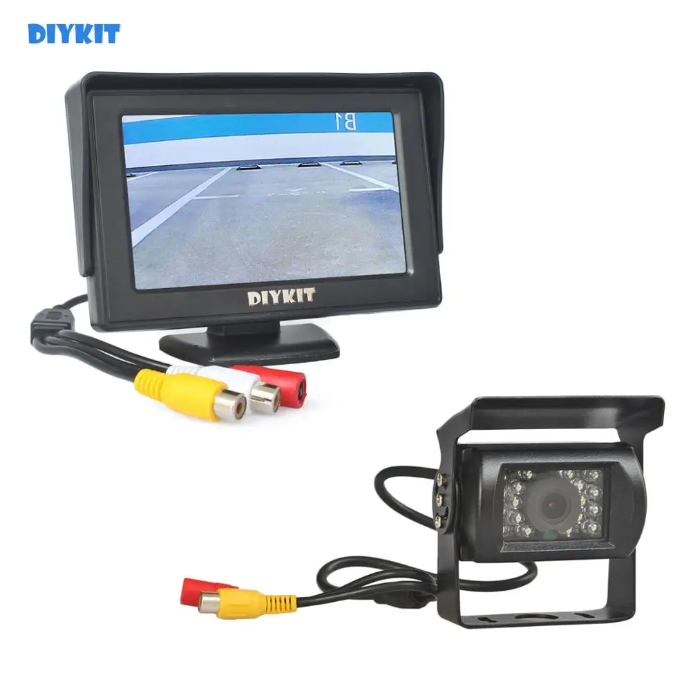 Автомобильный монитор DIYKIT 4 3 дюйма + Водонепроницаемая камера заднего вида