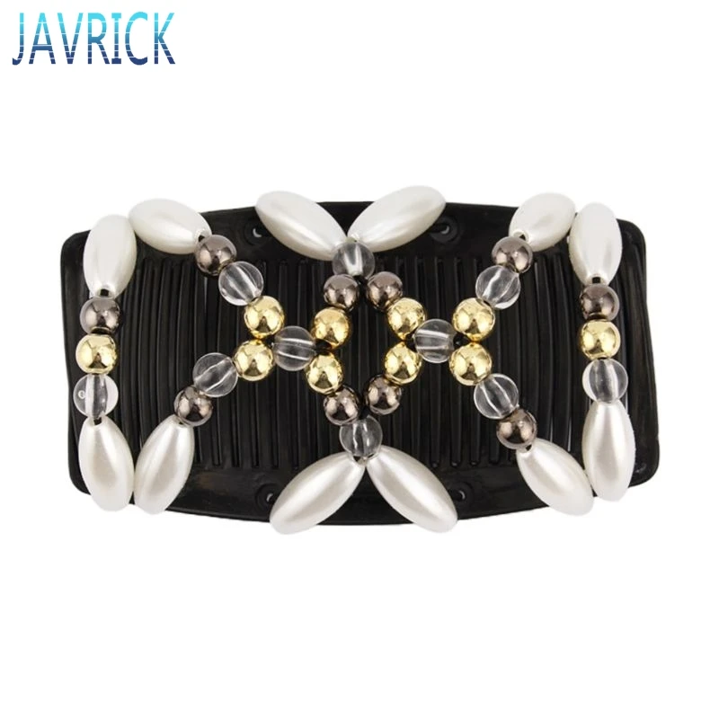 Женская эластичная заколка для волос двойная Волшебная расческа ручной работы с