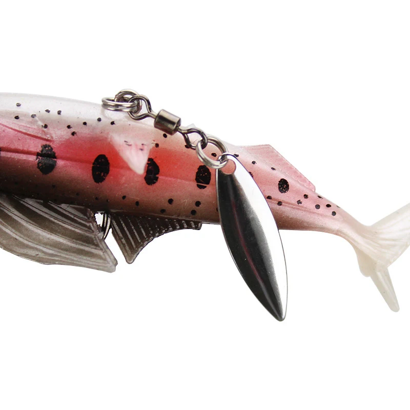 Goture 4pcs Fishing Lure Swimbait 13g 8.5cm Lead Head Soft Rubber Bait Spinning Metal Spoon Tail Wobbler | Спорт и развлечения