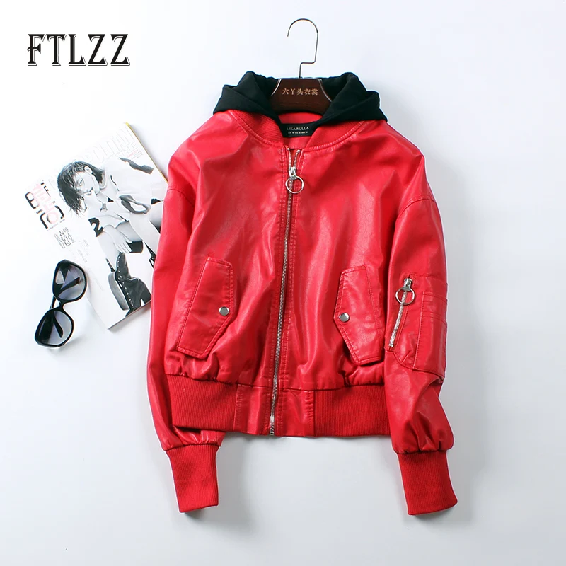 Женские кожаные куртки 2018 новые весенние осенние байкерские короткие пальто