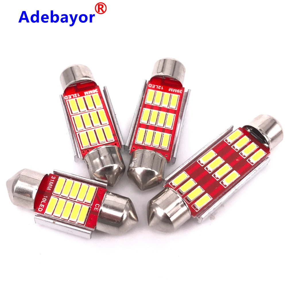 200 шт. гирлянда C5W CANBUS без ошибок авто светильник 12 SMD 4014 светодиодный 31 мм 36 мм/39