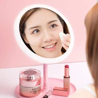 led makeup mirror with light lamp with storage desktop rotating cosmetic mirror light adjustable dimming usb vanity mirror