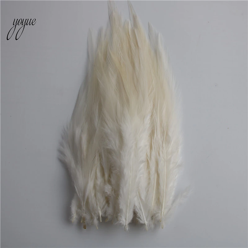 Beige YOYUE 100 шт/партия красивое куриное перо 10-15 см/4-6 дюймов петушиные перья для рукоделия DIY Ювелирные изделия Аксессуары Плюмы - Цвет: Beige