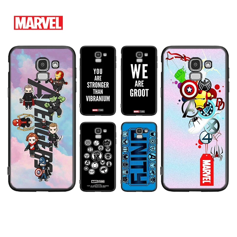 

Marvel Avengers cute text logo For Samsung Galaxy J8 J7 J6 J5 J4 J3 J530 j730 Duo Core EU Prime Star 2018 2017 2016 Phone Case