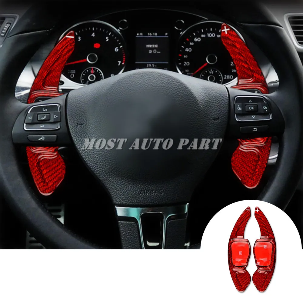 

Рулевое колесо из углеродного волокна для Volkswagen Tiguan MK1 Golf 6 MK6 Touareg Scirocco CC Sharan Beetle красный/черный