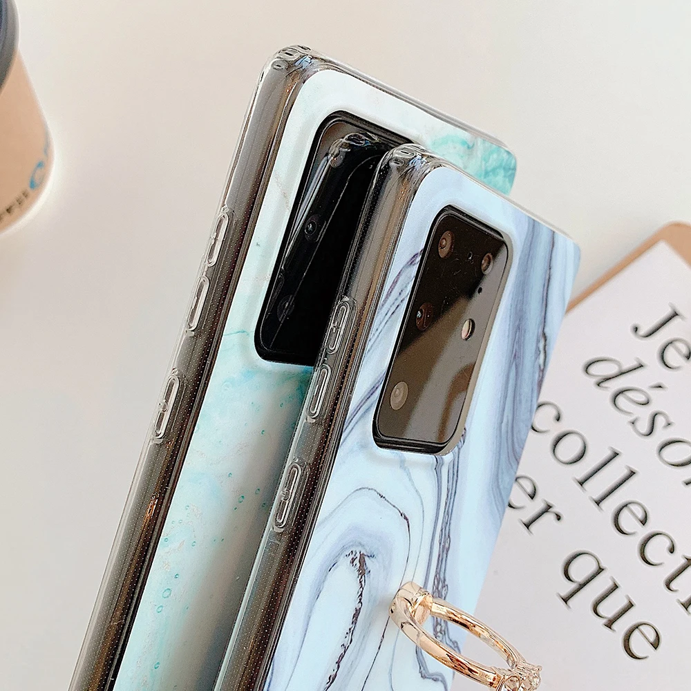 Чехол для телефона LOVECOM Gradient Marble с кольцом Samsung S20 Plus A50 A70 S9 S10 Note 8 9 10 20 мягкий чехол