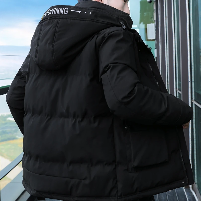 Fashion 2022 Winter Parkas Casual Men's Solid Hooded Cotton-Padded Jacket Male Autumn Outwear Thick Warm Top Down Coats Clothing