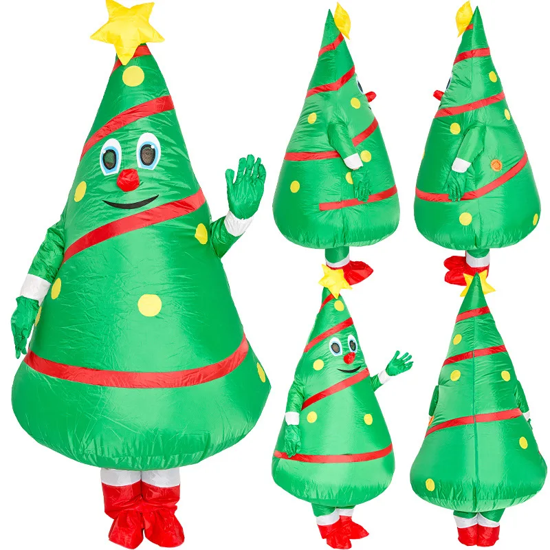 

Christmas Funny Funny Cartoon Doll Costume Santa Claus Doll Props Inflatable Christmas Tree Clothes Adult Christmas Tree