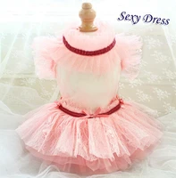 free shipping handmade dog dress pet clothes sexy girl style hollowed soft lace party holiday tutu maltese poodle yorkie