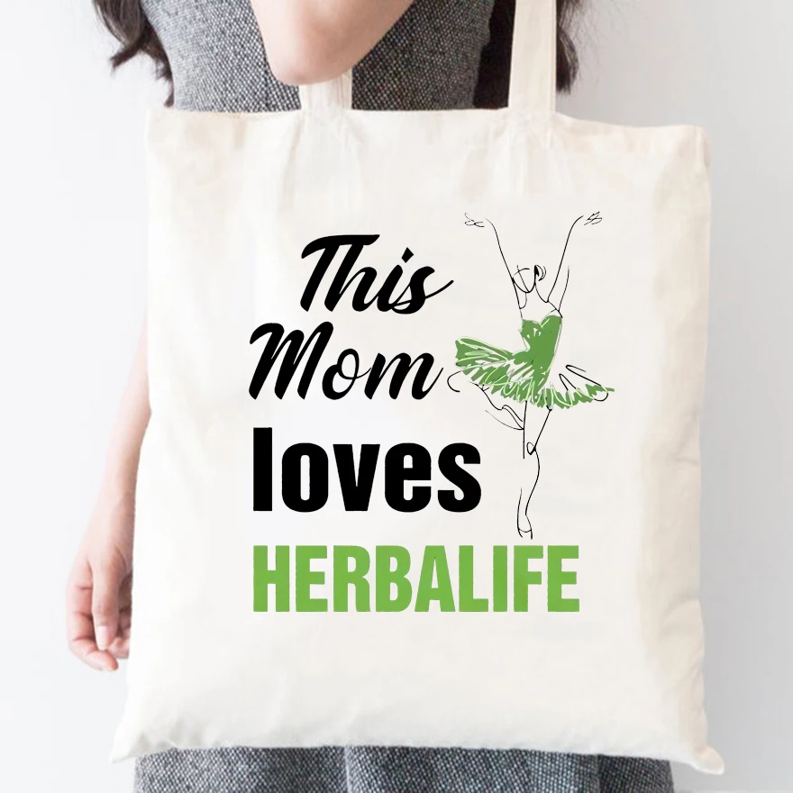 Эта мама работает на Herbalife сумка-тоут женские холщовые сумки-тоуты экологичные