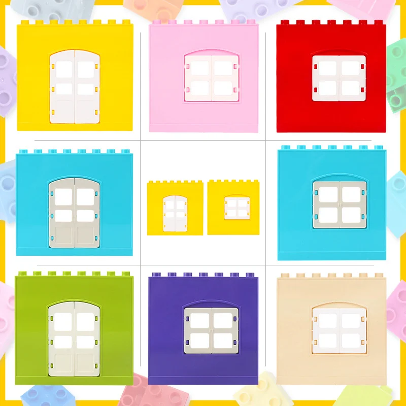 Конструктор большого размера для дома коттеджа окна двери совместимый с