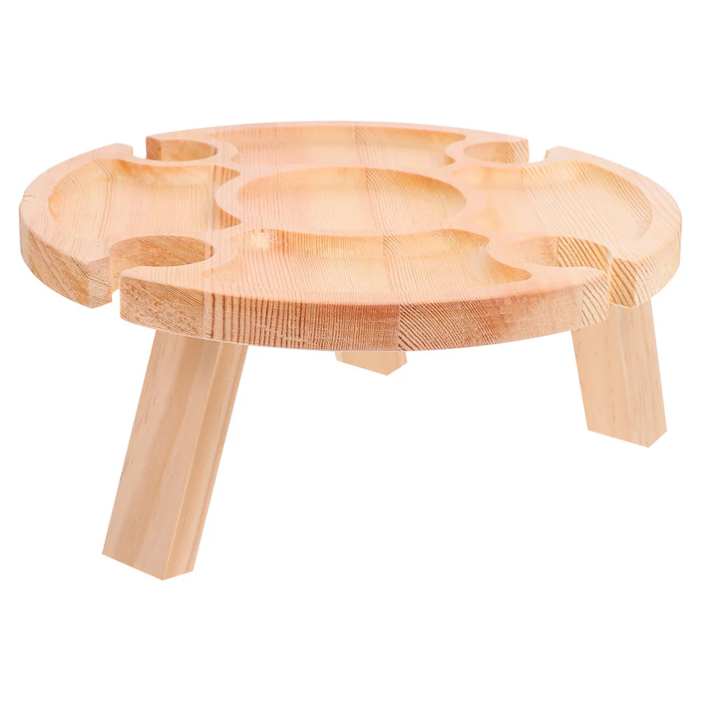 

1 pc Beach Table Practical Outdoor Folding Table (Log Color)