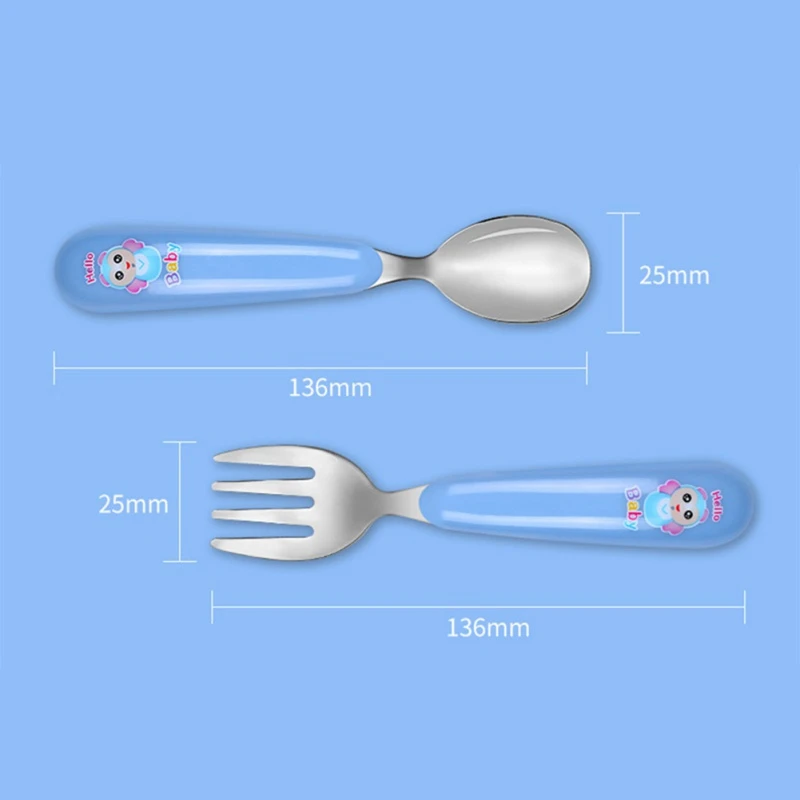 Детская вилка комплект с рисунком детская ложка для кормления детей из