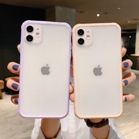 shockproof armor transparent phone case for iphone 12 11 pro x xs max xr 6 6s 7 8 plus camera protection candy color cover case