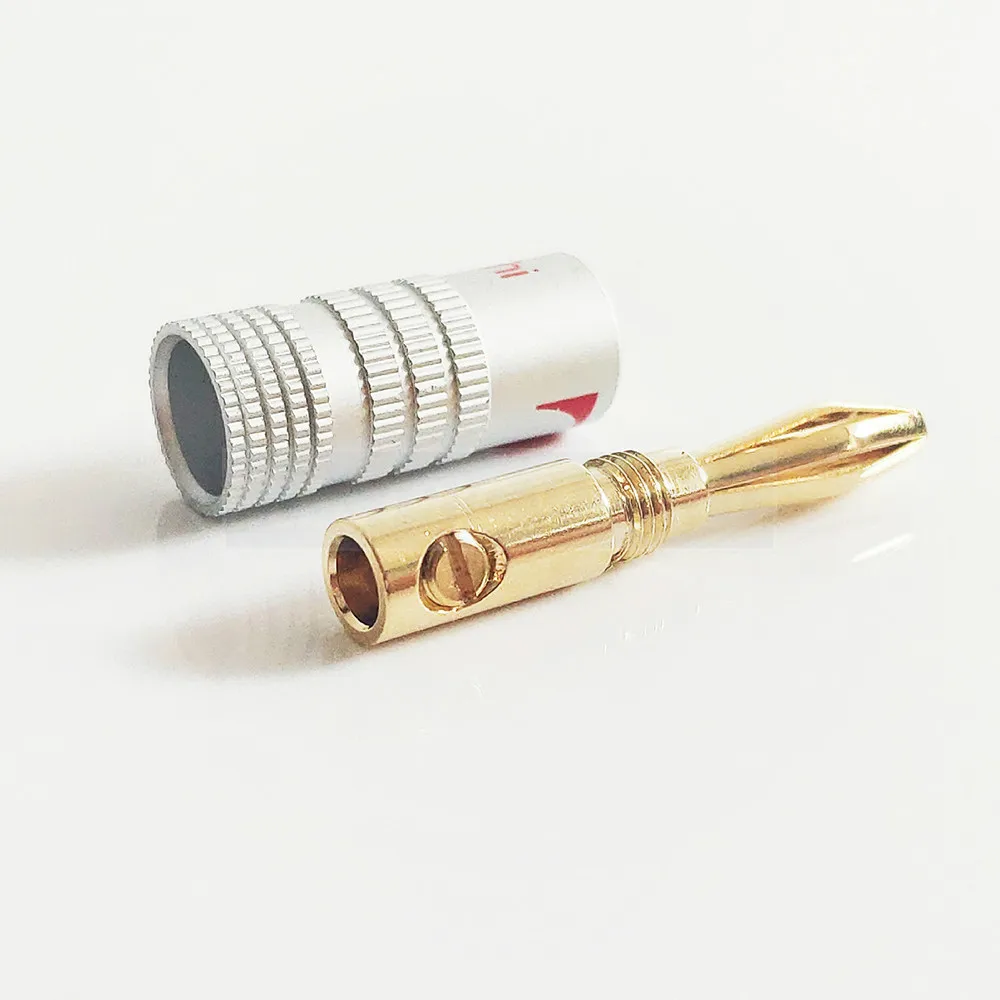2pcs High quality 24K Gold Speaker Banana Plugs pure copper Audio Jack Connector banana clip connector Japan brand | Обустройство