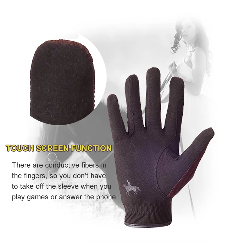 

Newly Horse Riding Gloves Adjustable Breathable Equestrian Gloves For Horse Riding Outdoor Activities BN99