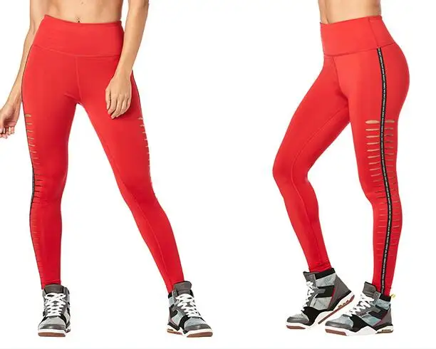 P929 red FIT FUNKY, женские брюки, спортивные, для бега, обтягивающие, брюки, для танцев, для любителей ношения, с высокой талией, с прорезями, леггинсы по лодыжку, P929 - Цвет: P929 red