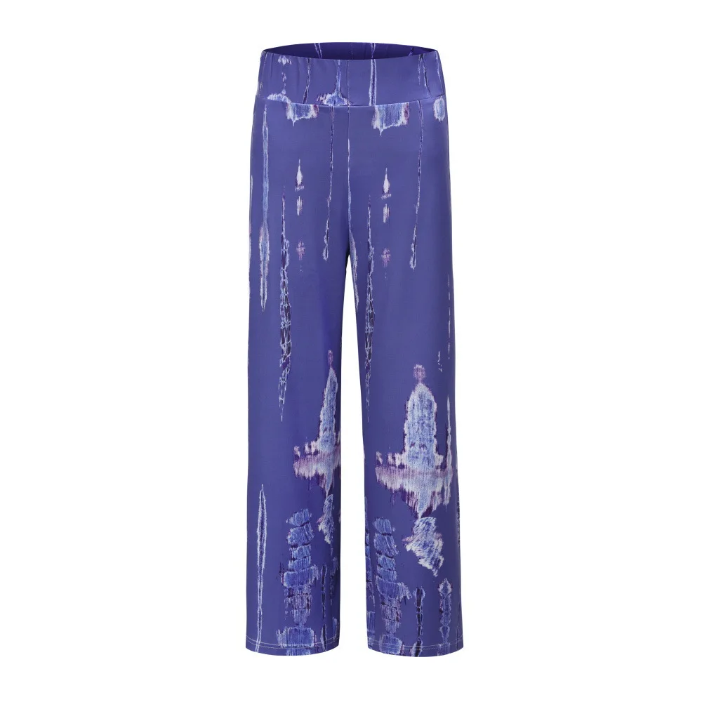 

VANOVICH Spring and Summer 2020 New Women's Pants Wild Casual Printed Wide-legged Pants Female Europe Fashion Long Pants Women