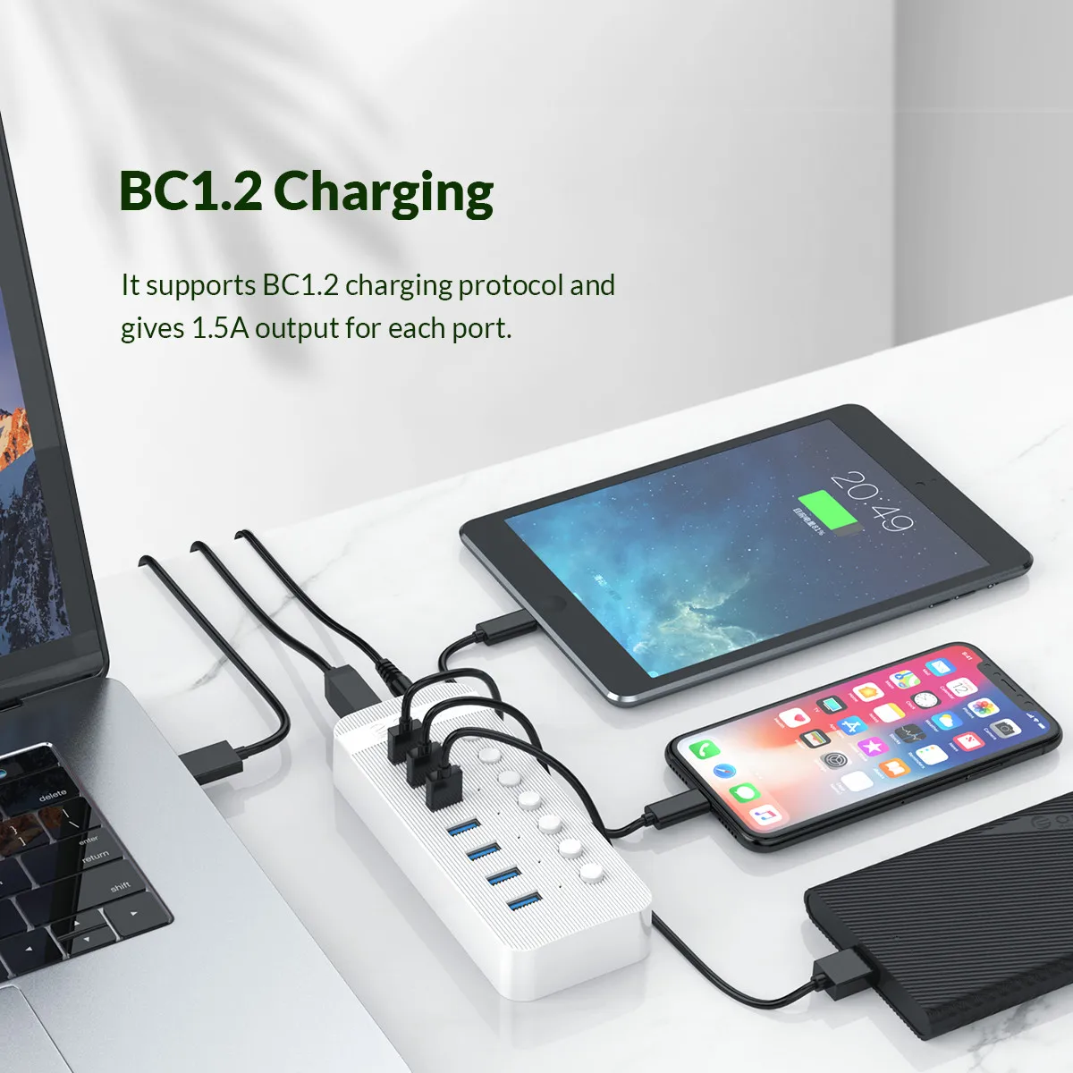 orico industrial usb 3 0 hub 7101316 abs usb otg splitter onoff switch with 12v power adapter support charger for computer free global shipping
