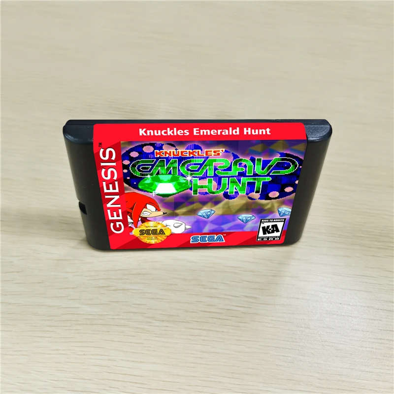 Knuckles Emerald Hunt 16 битный MD игровой Картридж для консоли MegaDrive Genesis|Запасные части| |