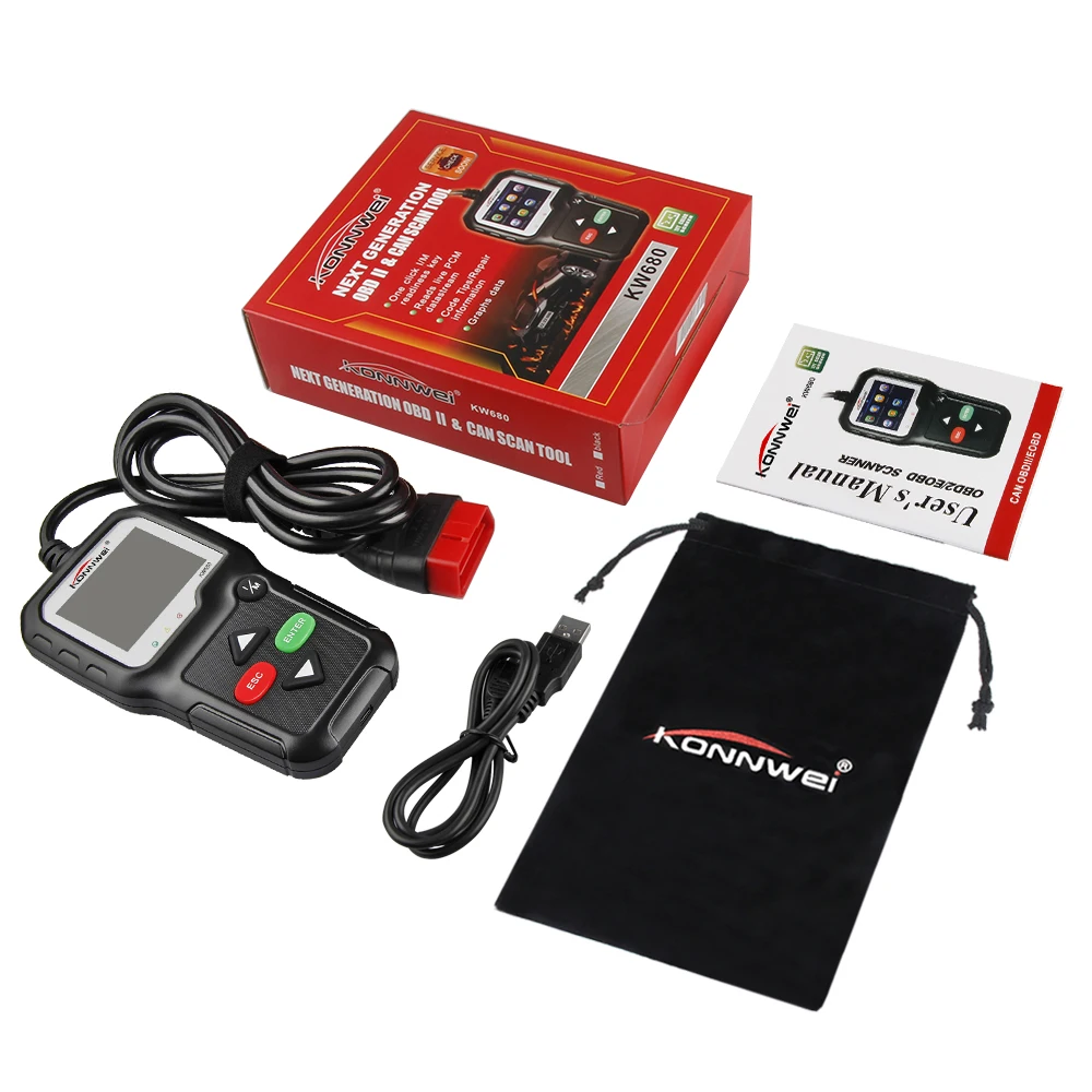 OBD2 сканер Код считыватель KW680 OBD Авто диагностический Инструменты проверьте