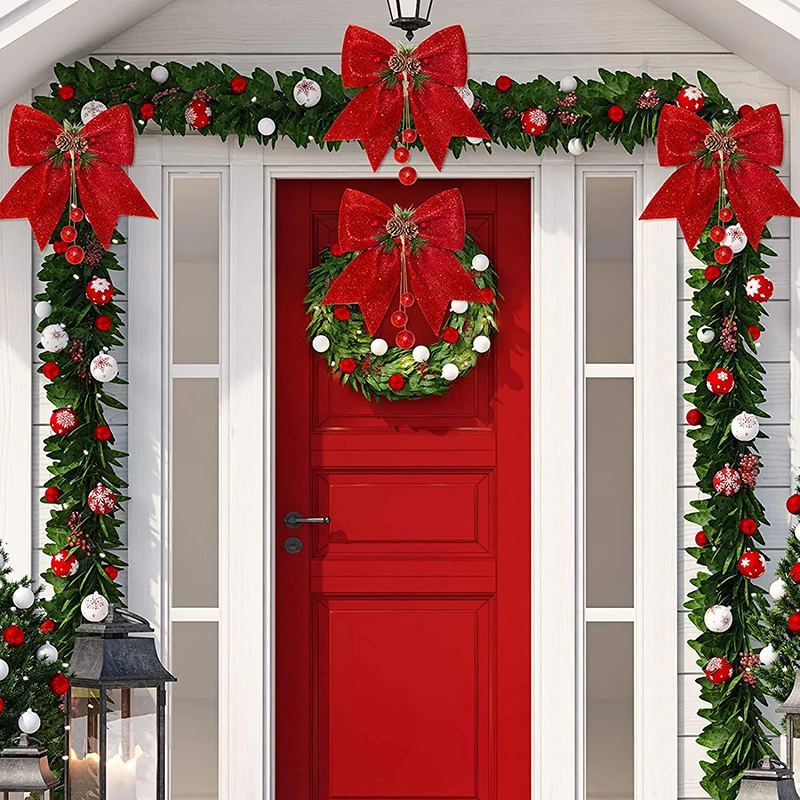 Большая блестящая Рождественская лента бант украшение для рождественской елки с