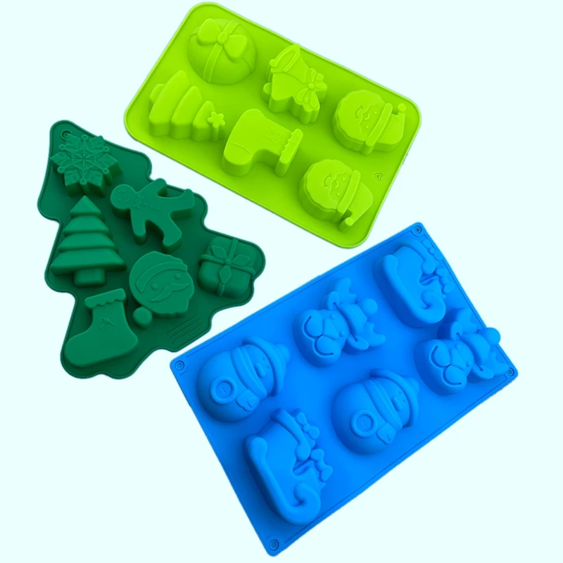 

3 Pcs Christmas Silicone Mold Large Christmas Baking Mold