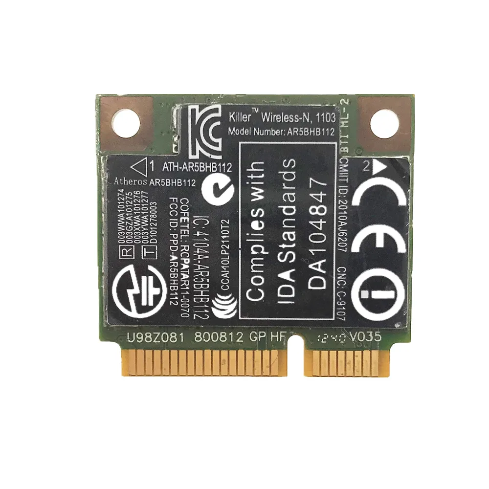 Для Atheros AR9380 AR5BHB112 Killer N1103 450 Мбит/с Half Mini Pci e плата Wireless WLAN Card|Сетевые карты| |