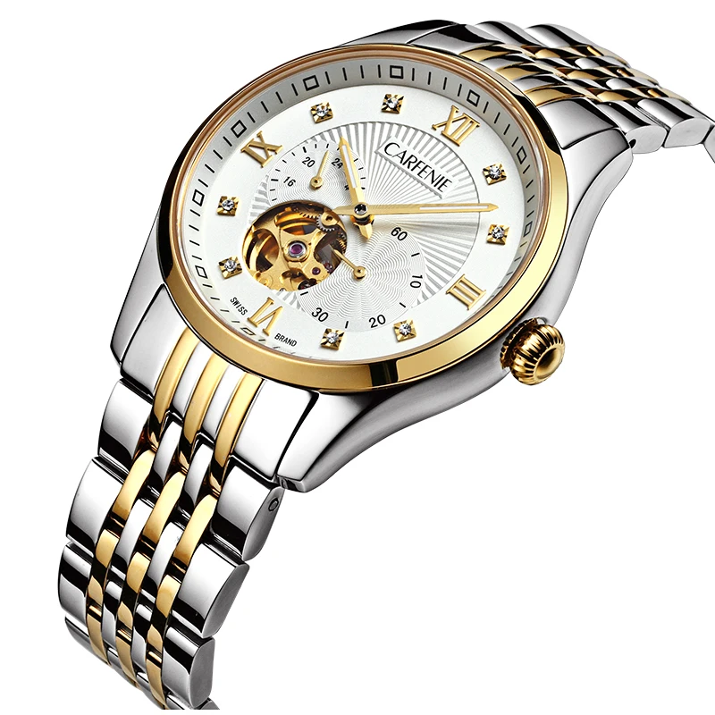 

Fashion Watch Men Brand Carfenie 2021 New Luxury Classic Designer Stainless Steel Band Gold Watches for Men Reloj Hombre