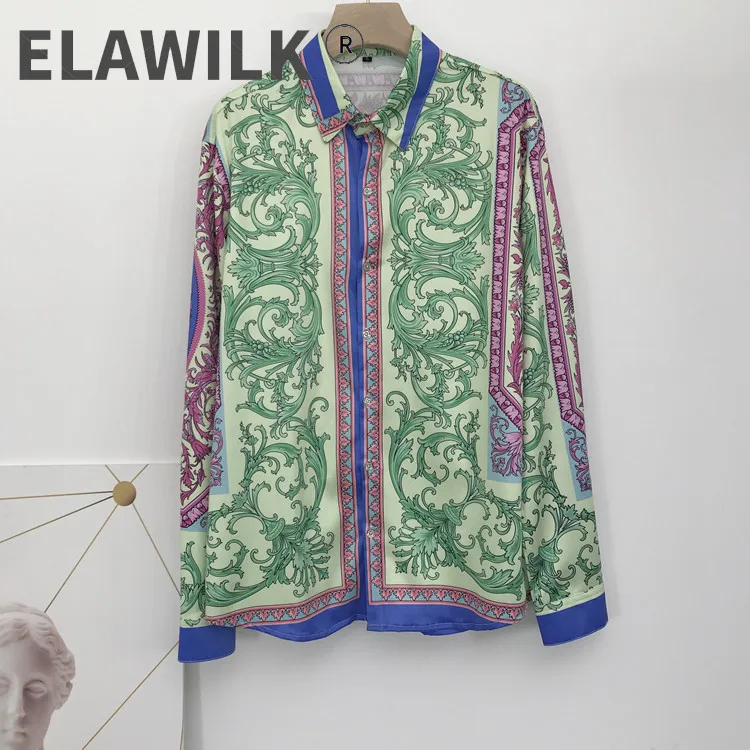 

Hot Fashion Men/women's floral print long sleeves Shirts spring autumn Men's High quality casual shirt tops C224