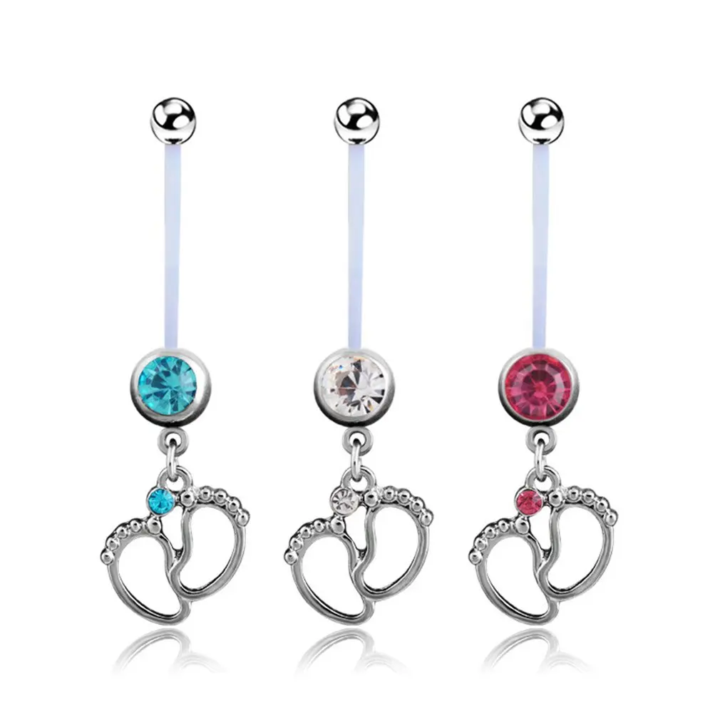 Кольцо для пупка женское эластичное спортивный утягивающий пирсинг в виде Bioplast