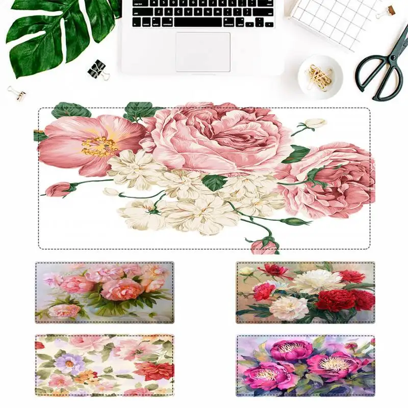 

Pattern Colorful flowers rose peony Mouse Pad Gamer Keyboard Maus Pad Desk Mouse Mat Game Accessories For Overwatch